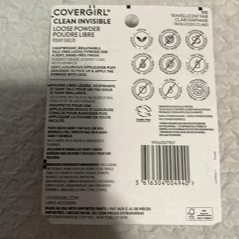 NWT Covergirl Clean Loose Powder 105 Translucent Fair